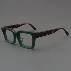Dino Acetate Rectangle Glasses Frame Rectangle Frames Southood Green Leopard