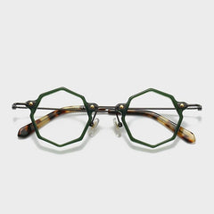 Dorion Acetate Titanium Glasses Frame Geometric Frames Southood Green Leopard