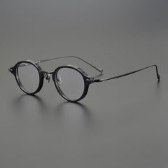 Drew Round Titanium Glasses Frame Round Frames Southood Black Big