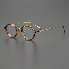 Drew Round Titanium Glasses Frame Round Frames Southood Leopard Big