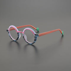 Dustin Retro Round Acetate Glasses Frame Round Frames Southood Matte Blue