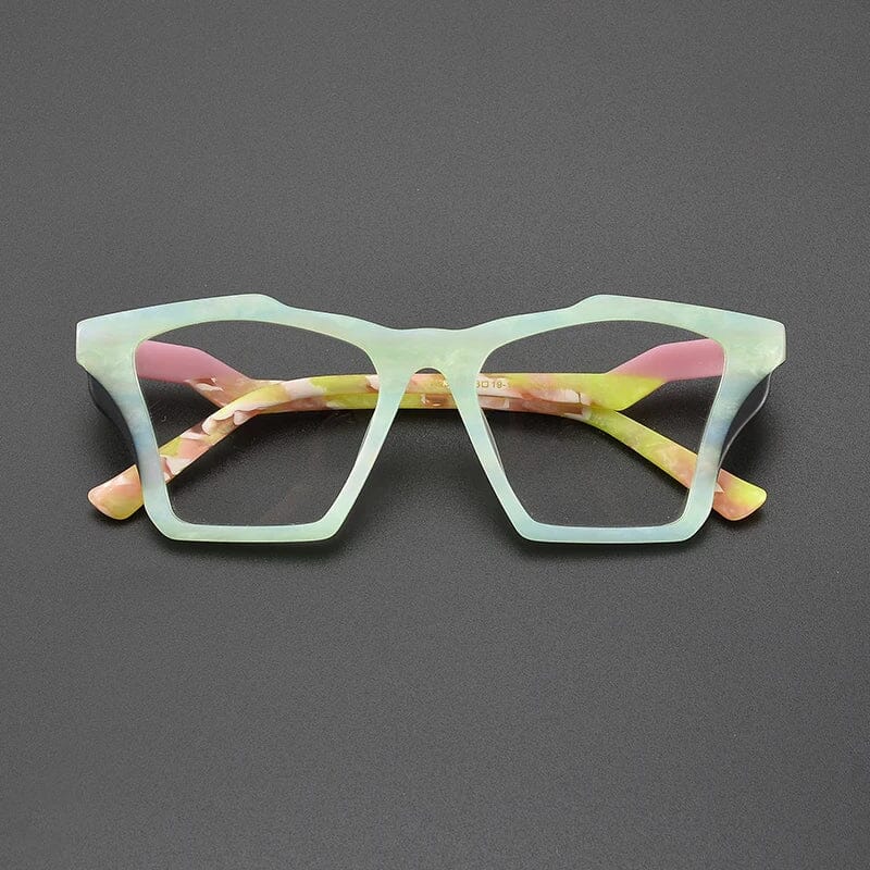 Ebba Acetate Cat Eye Glasses Frame Cat Eye Frames Southood Matte green 