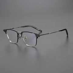 Eboney Titanium Square Glasses Frame Rectangle Frames Southood Black Gun