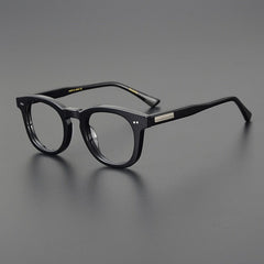 Ebrill Vintage Acetate Glasses Frame Round Frames Southood Black