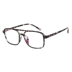 Eddie TR90 Vintage Double Beam Glasses Geometric Frames Southood Black leopard