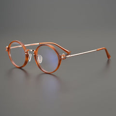 Ehan Vintage Titanium Eyeglasses Frame Round Frames Southood Brown
