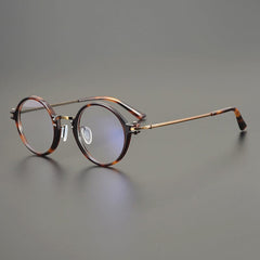 Ehan Vintage Titanium Eyeglasses Frame Round Frames Southood Leopard