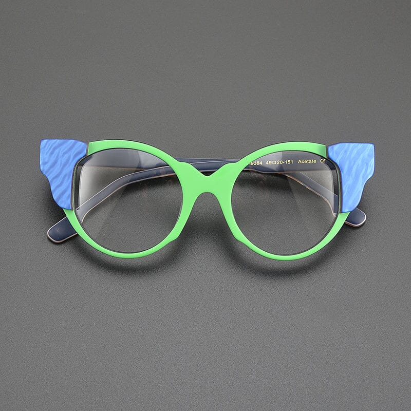 Ella Vintage Acetate Glasses Frame Cat Eye Frames Southood Matte Green Black
