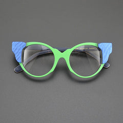 Ella Vintage Acetate Glasses Frame Cat Eye Frames Southood Matte Green Black