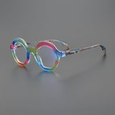 Elton Acetate Round Glasses Frame Round Frames Southood Blue