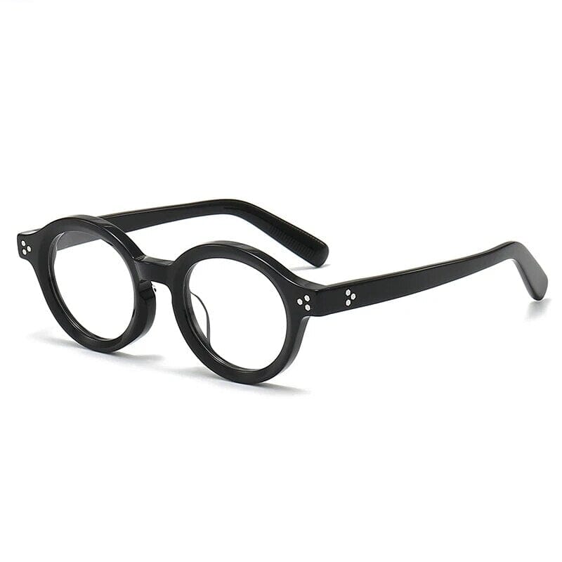 Elvin Round Retro Acetate Glasses Frame Round Frames Southood Black