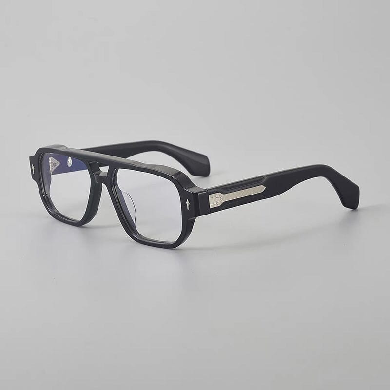 Elvin Vintage Acetate Eyeglasses Frame Aviator Frames Southood Black Silver