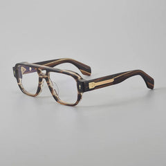 Elvin Vintage Acetate Eyeglasses Frame Aviator Frames Southood Leopard Gold