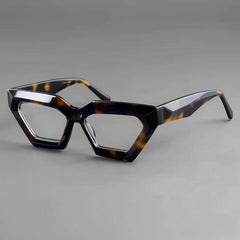 Emery Vintage Acetate Glasses Frame Geometric Frames Southood Leopard