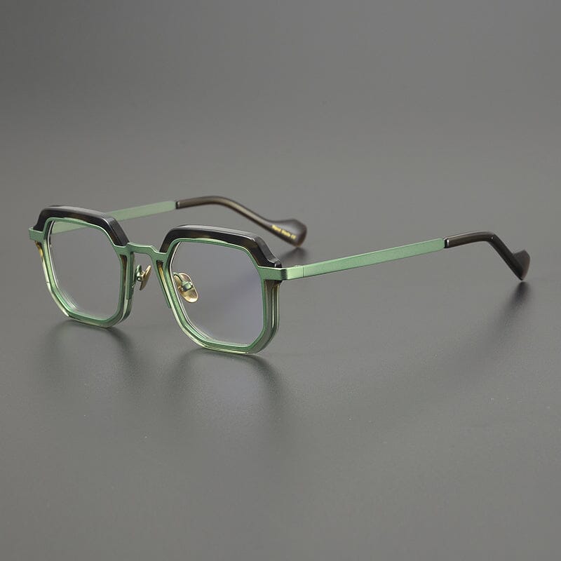 Eron Polygon Acetate Glasses Frame Geometric Frames Southood Brown Green