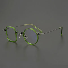 Ervin Acetate Titanium Glasses Frame Geometric Frames Southood Green