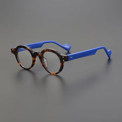 Este Round Acetate Glasses Frame Round Frames Southood Leopard Blue