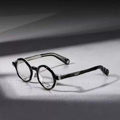 Evan Vintage Acetate Eyeglasses Frame Round Frames Southood Black
