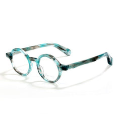 Evan Vintage Acetate Eyeglasses Frame Round Frames Southood Emerald Blue