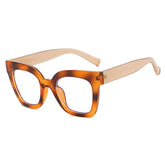 Eve Oversized Square Glasses Rectangle Frames Southood Leopard