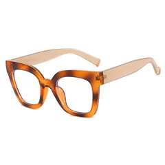 Eve Oversized Square Glasses Rectangle Frames Southood Leopard