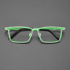 Ewert Rectangle Titanium Glasses Frame Rectangle Frames Southood White Green 