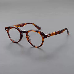 Ezra Vintage Acetate Glasses Frame Oval Frames Southood Leopard