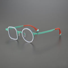 Fausto Titanium Acetate Glasses Frame Geometric Frames Southood Blue