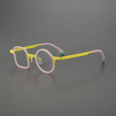 Fausto Titanium Acetate Glasses Frame Geometric Frames Southood Yellow