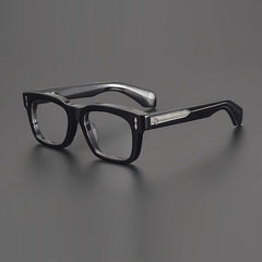 Fedor Acetate Vintage Glasses Frame Rectangle Frames Southood Black Silver