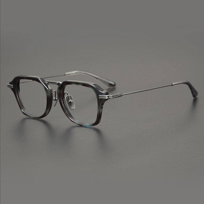 Fezell Titanium Acetate Eyeglasses Frame Rectangle Frames Southood Splicing