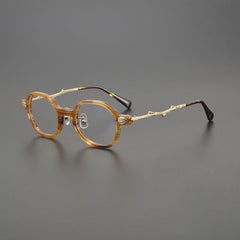 Fido Retro Round Acetate Oversize Glasses Frame Round Frames Southood Amber Gold