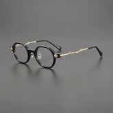 Fido Retro Round Acetate Oversize Glasses Frame Round Frames Southood Black Gold