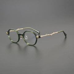 Fido Retro Round Acetate Oversize Glasses Frame Round Frames Southood Green Gold