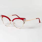 Fiona Cat Eye Glasses Frame Browline Frames Southood C9Red