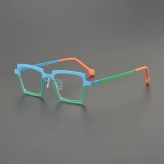 Fish Square Ultralight Titanium Glasses Frame Rectangle Frames Southood Blue Green