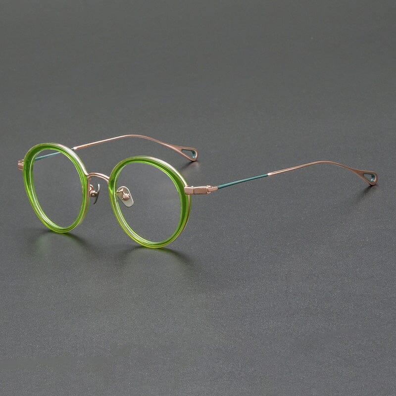 Flynn Acetate Titanium Glasses Frame Oval Frames Southood Green