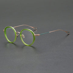Flynn Acetate Titanium Glasses Frame Oval Frames Southood Green