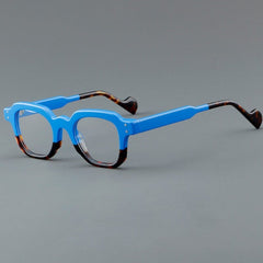 Ford Vintage Rectangle Acetate Glasses Frame Rectangle Frames Southood Blue Leopard