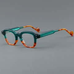 Ford Vintage Rectangle Acetate Glasses Frame Rectangle Frames Southood Green Leopard