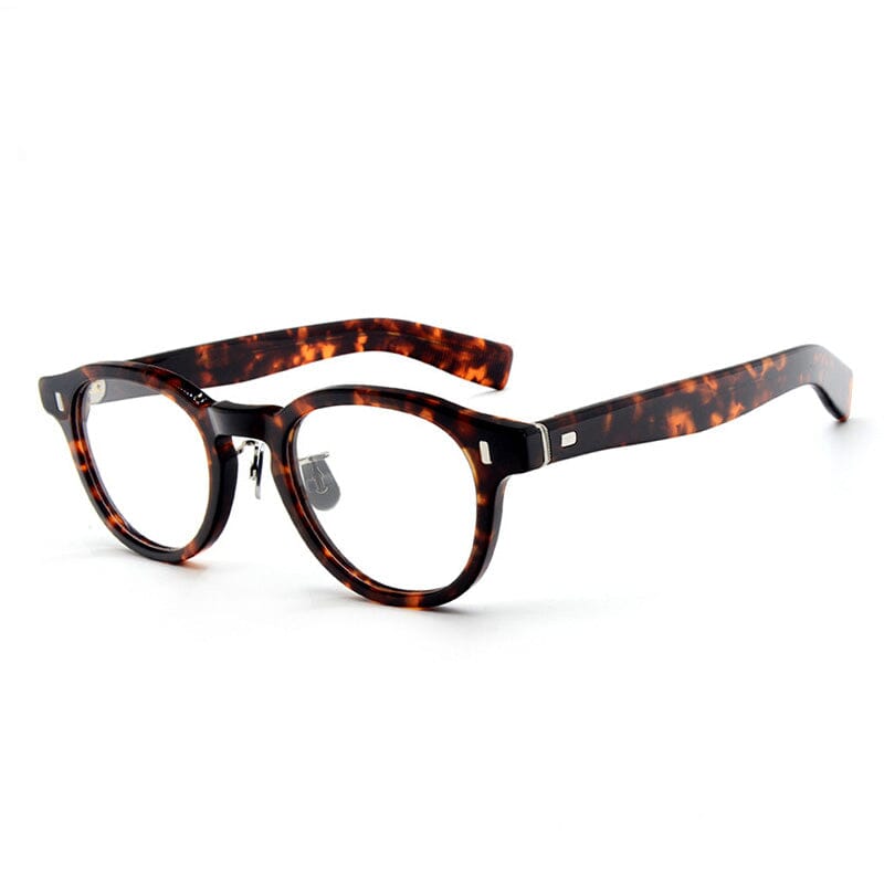 Foster Round Acetate Glasses Frame Round Frames Southood Leopard
