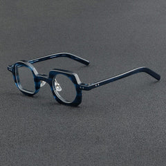 Fred Retro Acetate Personality Glasses Frame Geometric Frames Southood Blue-leopard