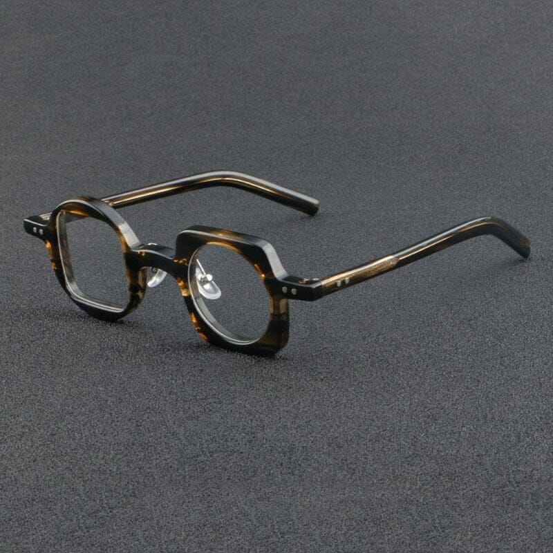 Fred Retro Acetate Personality Glasses Frame Geometric Frames Southood Brown-leopard