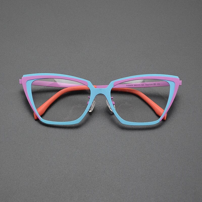 Frieda Ultralight Titanium Glasses Frame Cat Eye Frames Southood Blue Purple