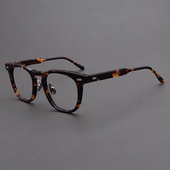 Fujita Retro Acetate Glasses Frame Oval Frames Southood Leopard