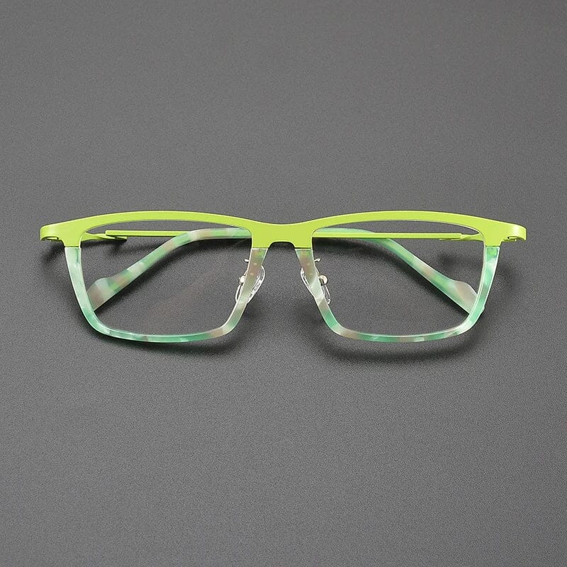 Fuller Rectangle Titanium Glasses Frame Rectangle Frames Southood Green 