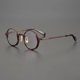 Gaiety Titanium Retro Hand Made Glasses Frame Round Frames Southood Brown