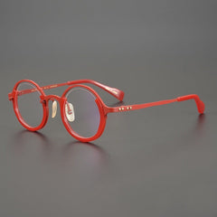 Gaiety Titanium Retro Hand Made Glasses Frame Round Frames Southood Red