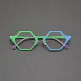 Gale Vintage Titanium Glasses Frame Geometric Frames Southood Green Blue