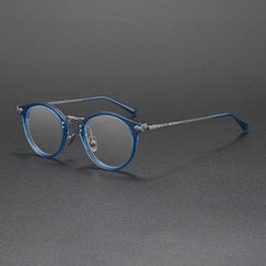 García Acetate Alloy Glasses Frame Oval Frames Southood Clear Blue